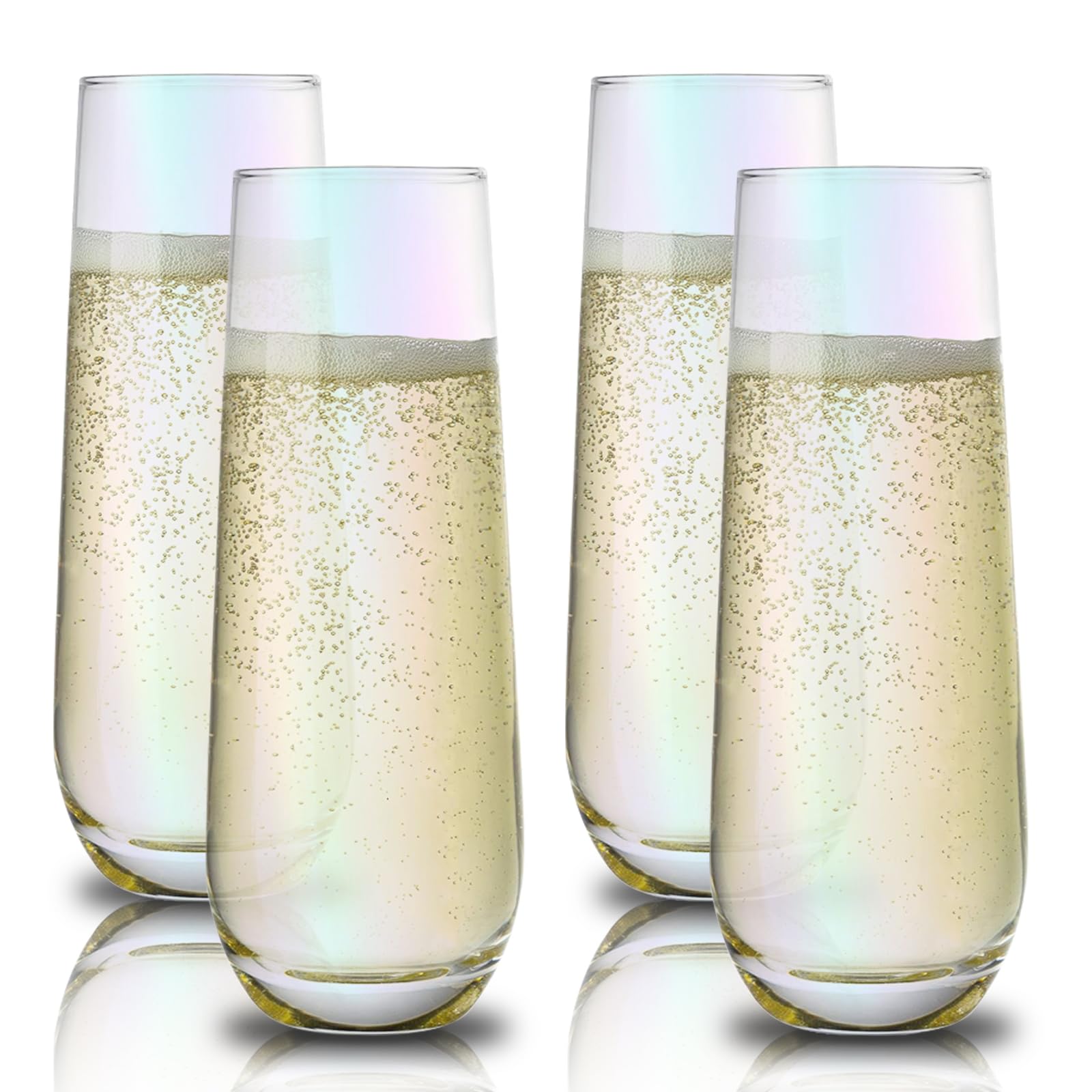 Cadeaux uniques pour femme et homme lot de flûtes à champagne irisées