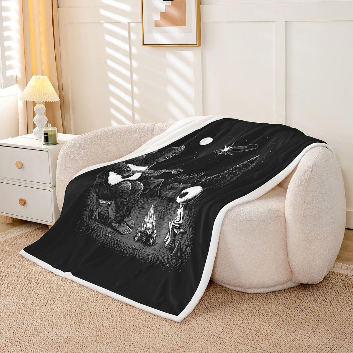 Castle Fairy Bigfeet and Alien Throw Blankets for Kids Boys Girls 50×60 in image 3