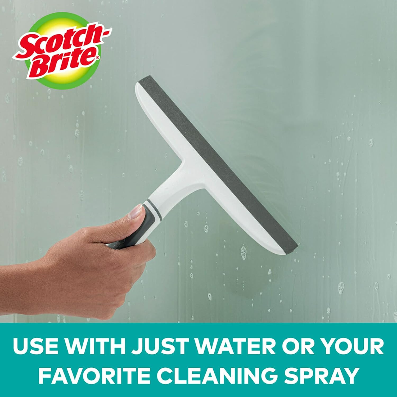 Scotch-Brite Dual Blade Squeegee, Safe on Mirrors, Glass Shower Doors, Windows and More, 4 Count : Health & Household
