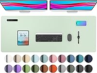 Vista 224 de Aothia Protector de escritorio de cuero, alfombrilla para ratón, alfombrilla de escritorio de oficina, secante de escritorio de cuero PU