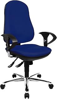 Topstar Support SY, ergonomischer Bürostuhl, Schreibtischstuhl, inkl. höhenverstellbare Armlehnen, Bezugsstoff, blau