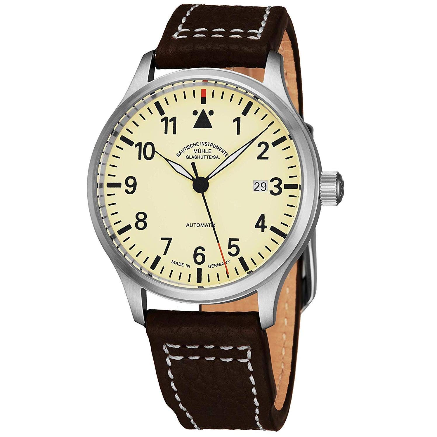 Muhle Glashutte Terrasport II Mens Automatic Pilot Watch - 40mm Cream Face with Luminous Hands and S