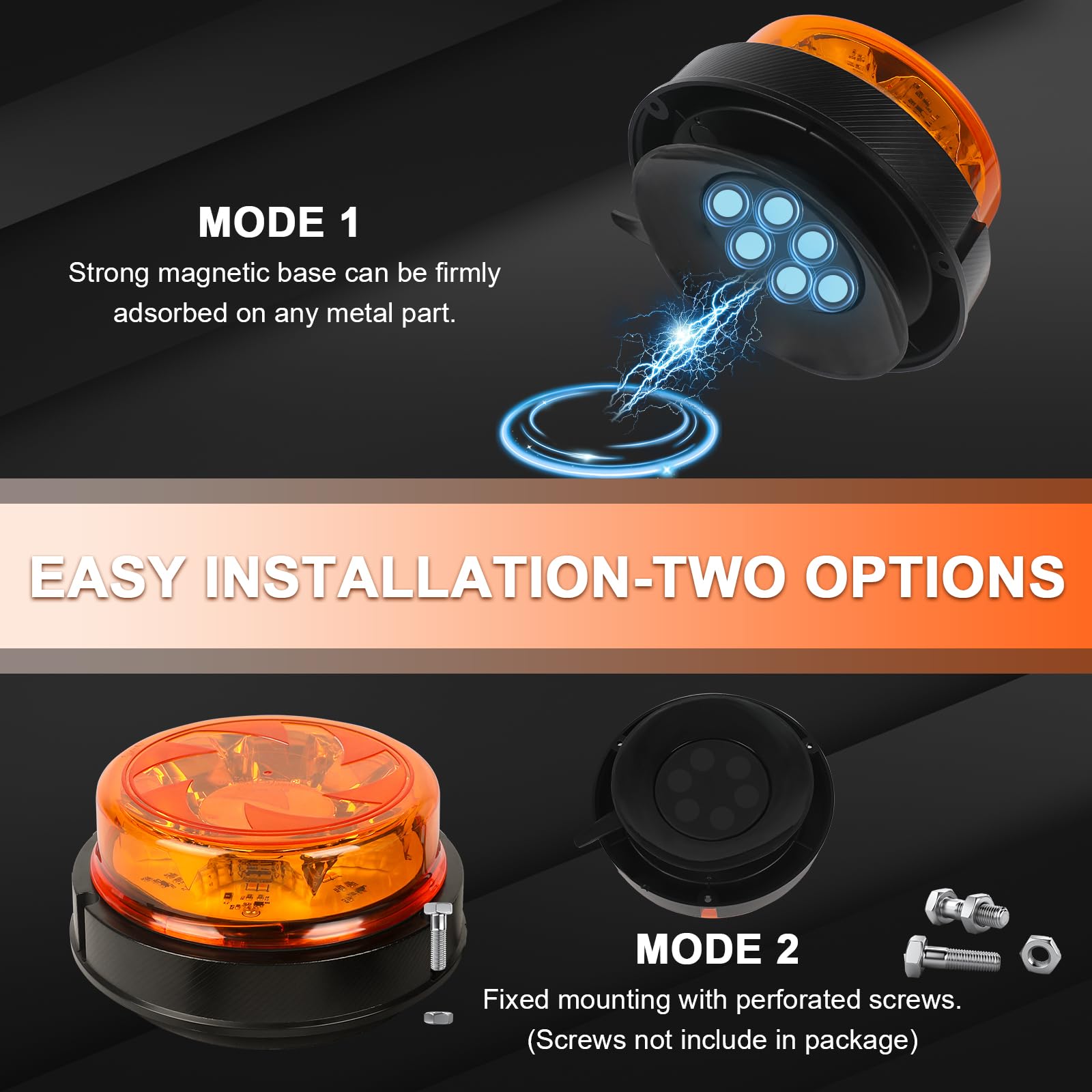 AOHEWEI Kit De Feux D'Alerte LED Sans Fil, 12V/24V 5 Modes