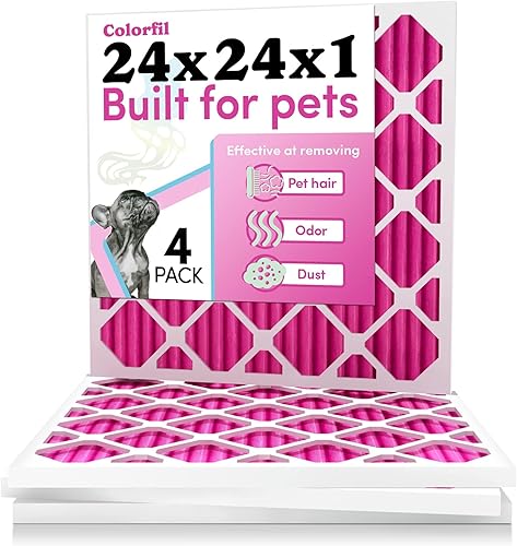 Miniatura 32 de Colorfil - Filtro de aire de 16 x 25 x 1 pulgadas, filtros que cambian de color para olores de gatos y perros, filtro de CA MERV 8 para pelo y polvo