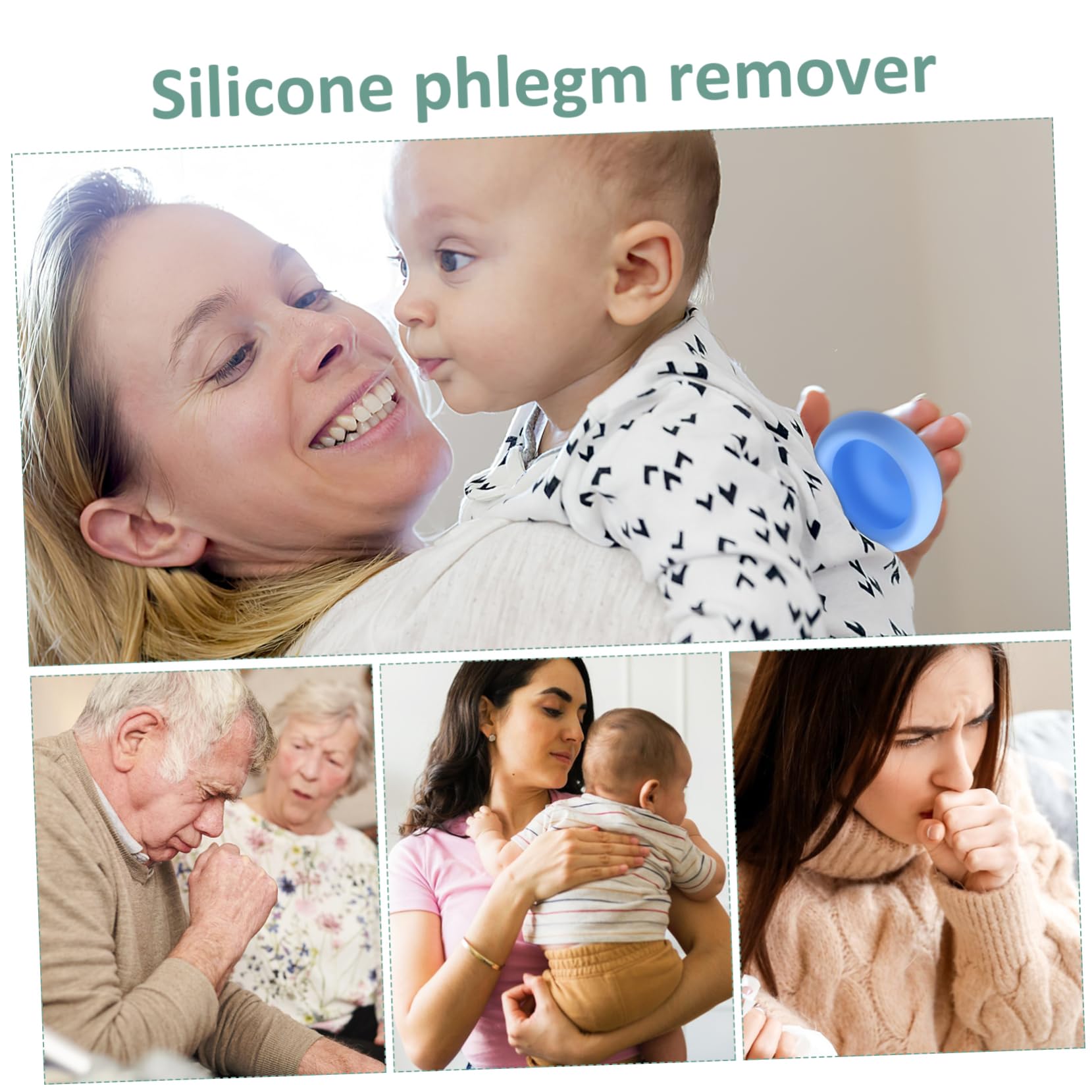 Mobestech 2pcs Silicone Expectorator Choking Rescue Device Silicone Palm Cup Baby Palm Chest Cup Silicone Cups for Cupping Silicone Cupping Silica Gel Reduce Phlegm Asphyxia Elder - Image 4