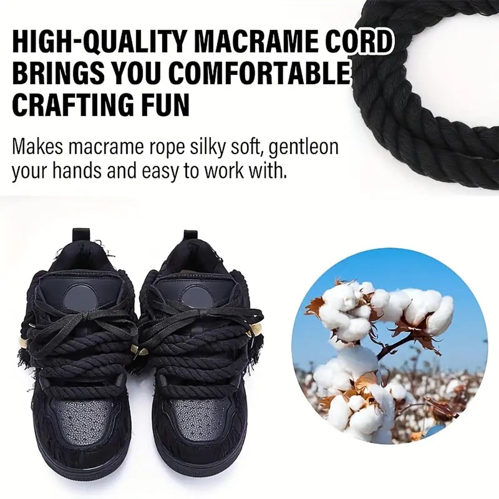 2 pary sznurowadeł typu Rope Laces, grube sznurowadła do Air Force 1, kolor czarny i różowy, okrągłe sznurowadła 12mm, Shoe Laces, grube sznurowadła do trampek, butów do biegania, butów