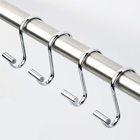 Amazon.com: iDesign Metal T-Bar Shower Curtain Hooks, Set of 12, Chrome, 12 Count : Everything Else
