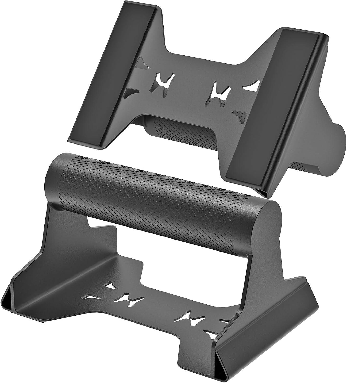 SELEWARE Push Up Bars, Heavy Duty Steel Push Up Stands with Non-Slip Knurled Handles & Lion Base, 600LB Capacity Parallettes Bars for Floor Workouts, Calisthenics, Strength Training, Handstand