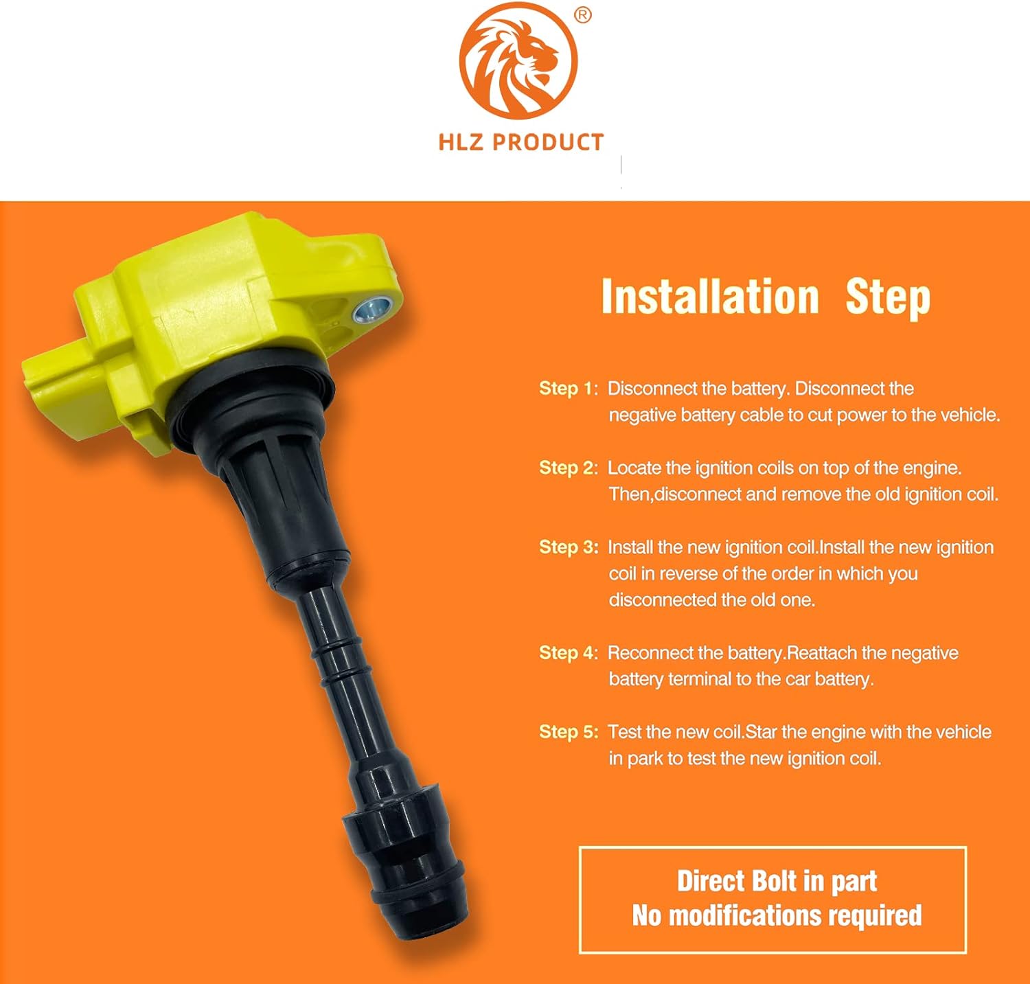 HIGH PERFORMANCE IGNITION COIL 22448-ZE00A 22448-ZE00C 22448ZE00C UF-551 UF551 C1672 SET OF 8 COMPATIBLE WITH INFINITI QX56 NISSAN ARMADA NV2500 NV3500 PATHFINDER TITAN 5.6 V8 VK56DE