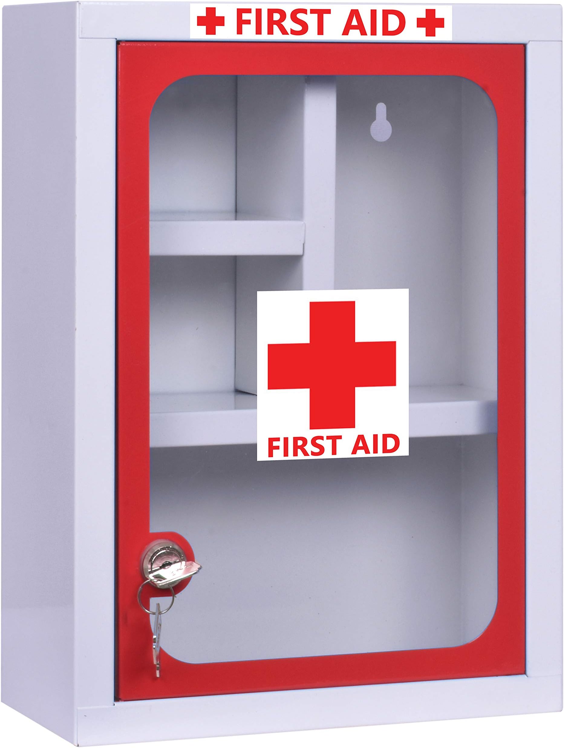 Plantex First Aid Box/Medicine Storage/Emergency First Aid Kit Box/Medical Storage for Home, School & Office/Medicine Organizer with Multi Compartment - (Red & White) – Big Size Wall Mount – GI Steel