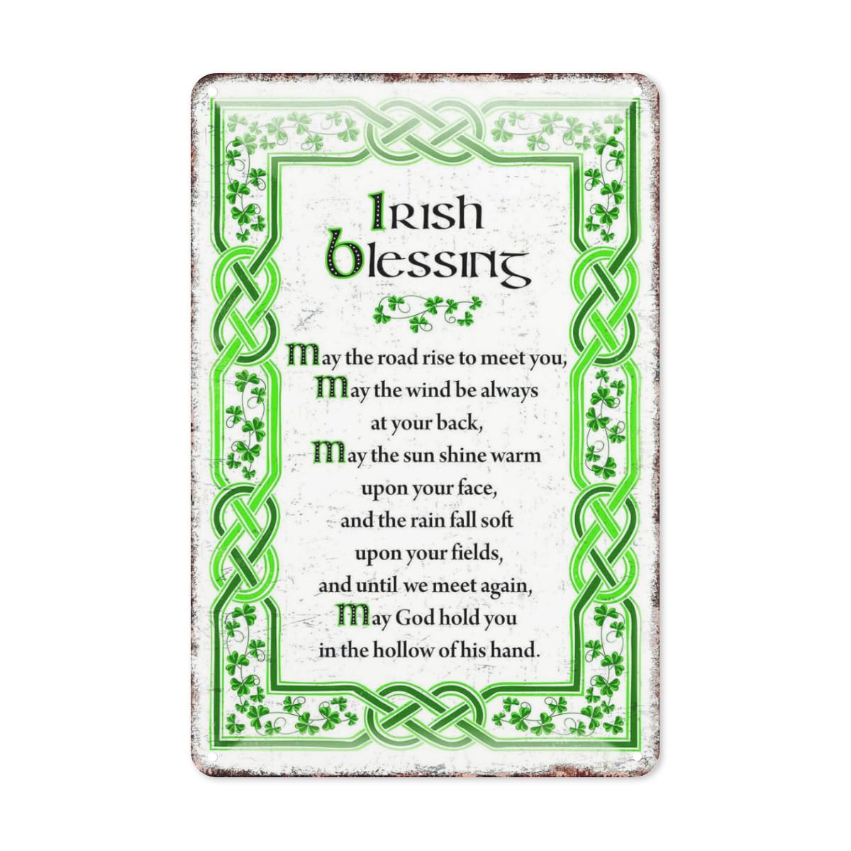 Yunking Style-28 Irish Blessing Metal Sign Celtic Knot Design Wall Plaque Irish Decor 8X12 Inch