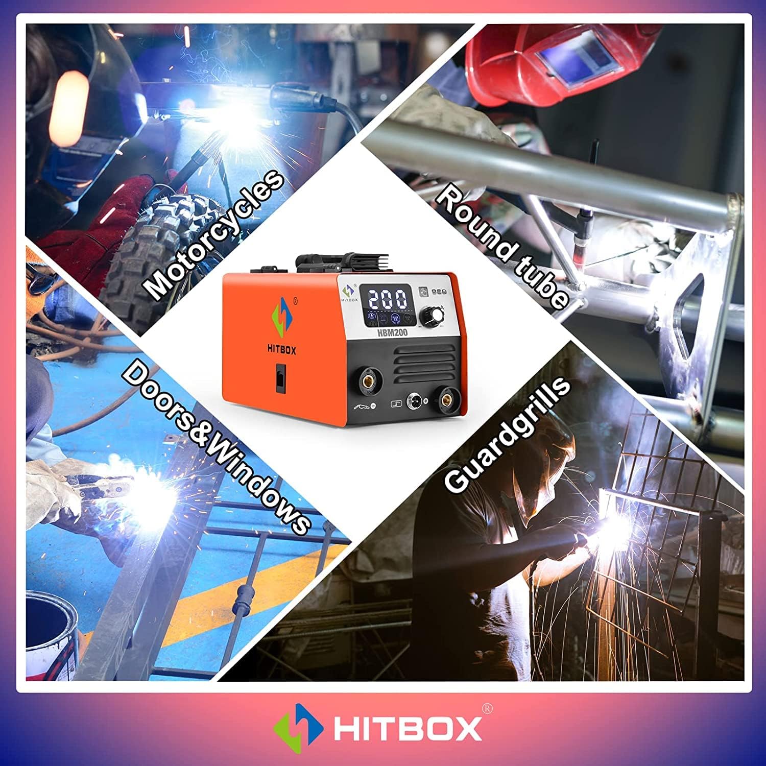 Buy HITBOX MIG Welder 200Amp 110V 3 in 1 Gasless Flux Core Welder ARC