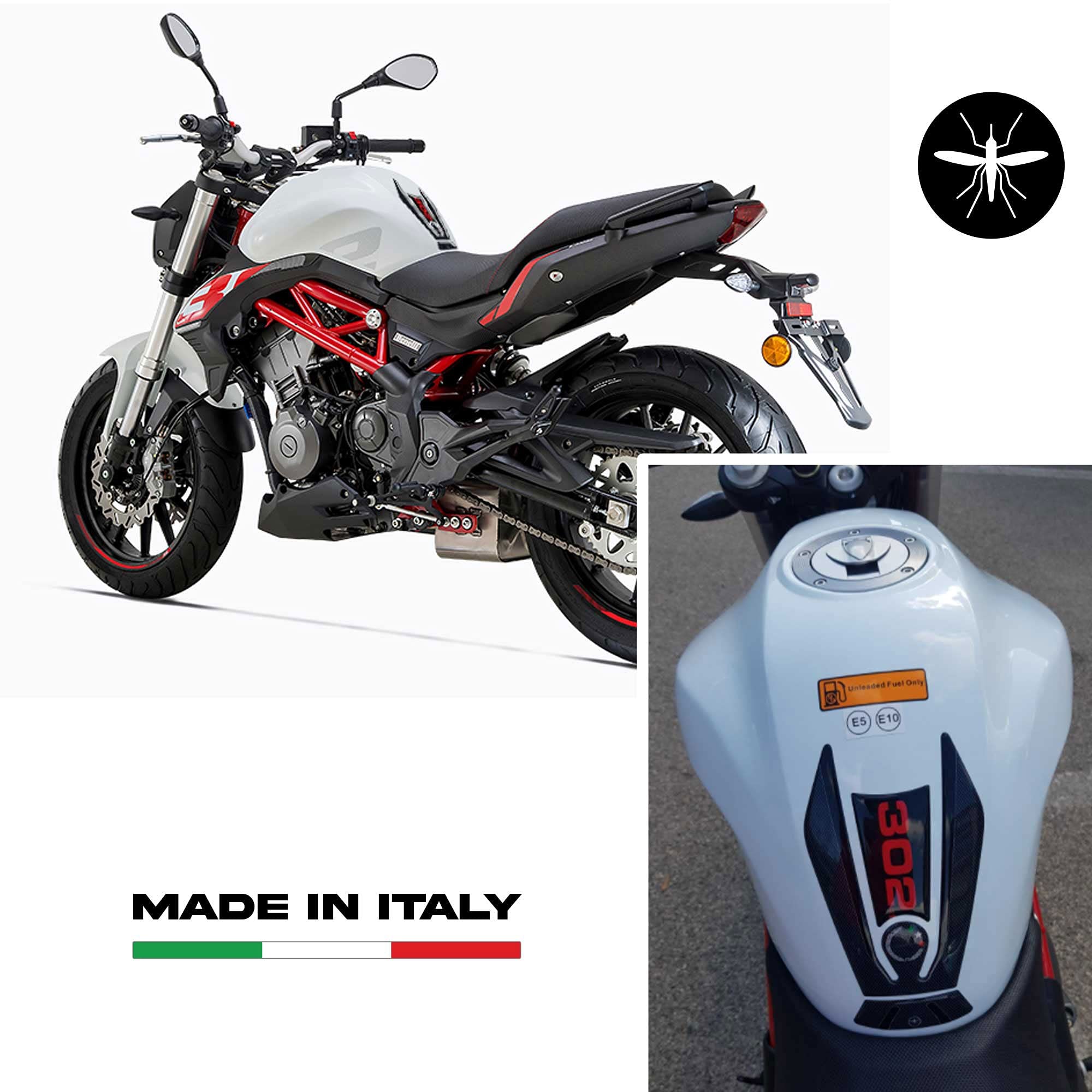 Labelbike - Autocollant 3D Moto Réservoir Protection Et Décoration En Résine Compatible Avec Benelli Leoncino 800