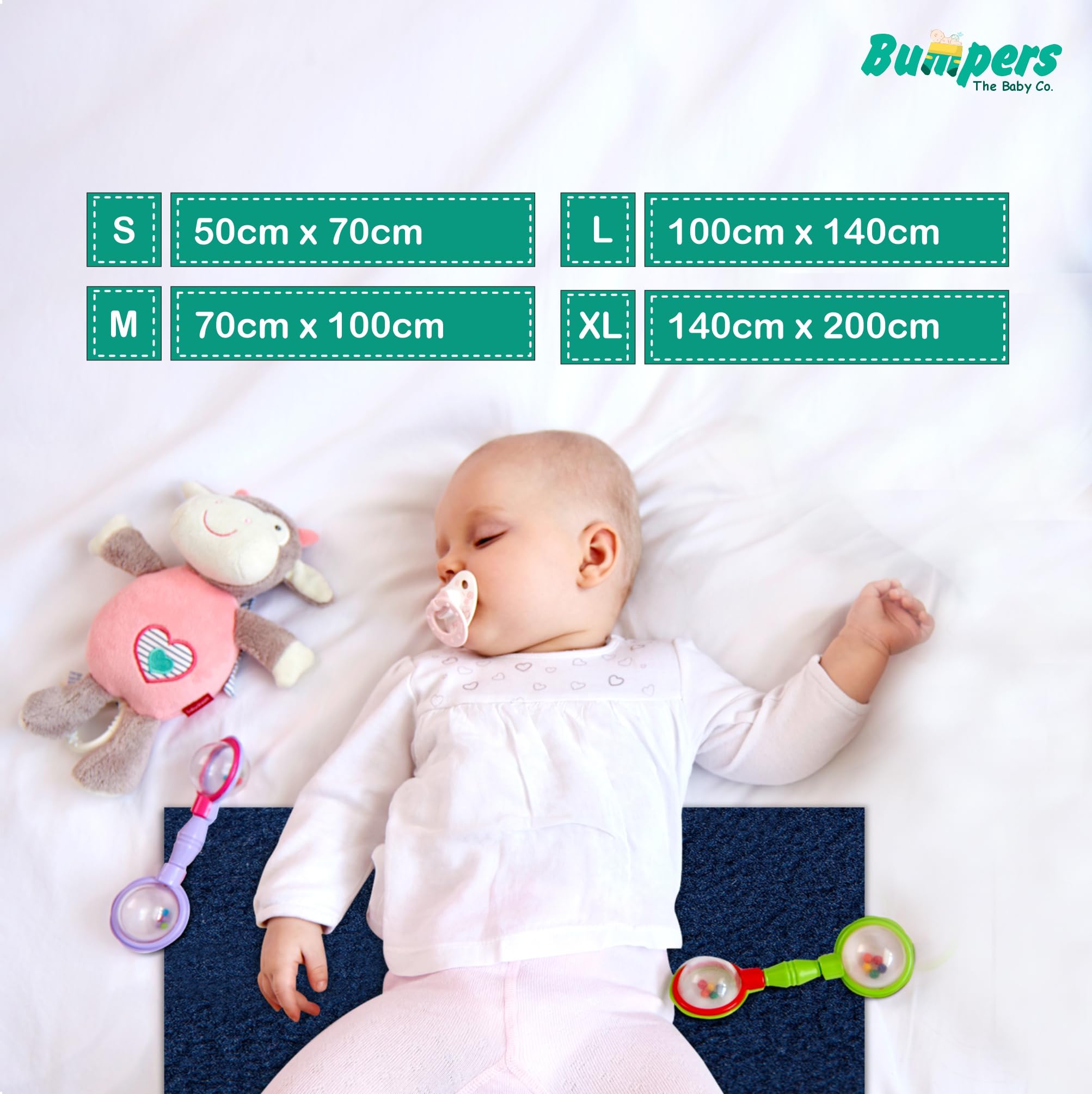 Bumpers Waterproof Quick Dry Sheet for Baby| Bed Pad Extra Absorbent Washable Matress Protector| Baby Bed Protector Sheet for Toddler Children (Dark Blue, XL (200x140 cm)) - Image 4 thumbnail