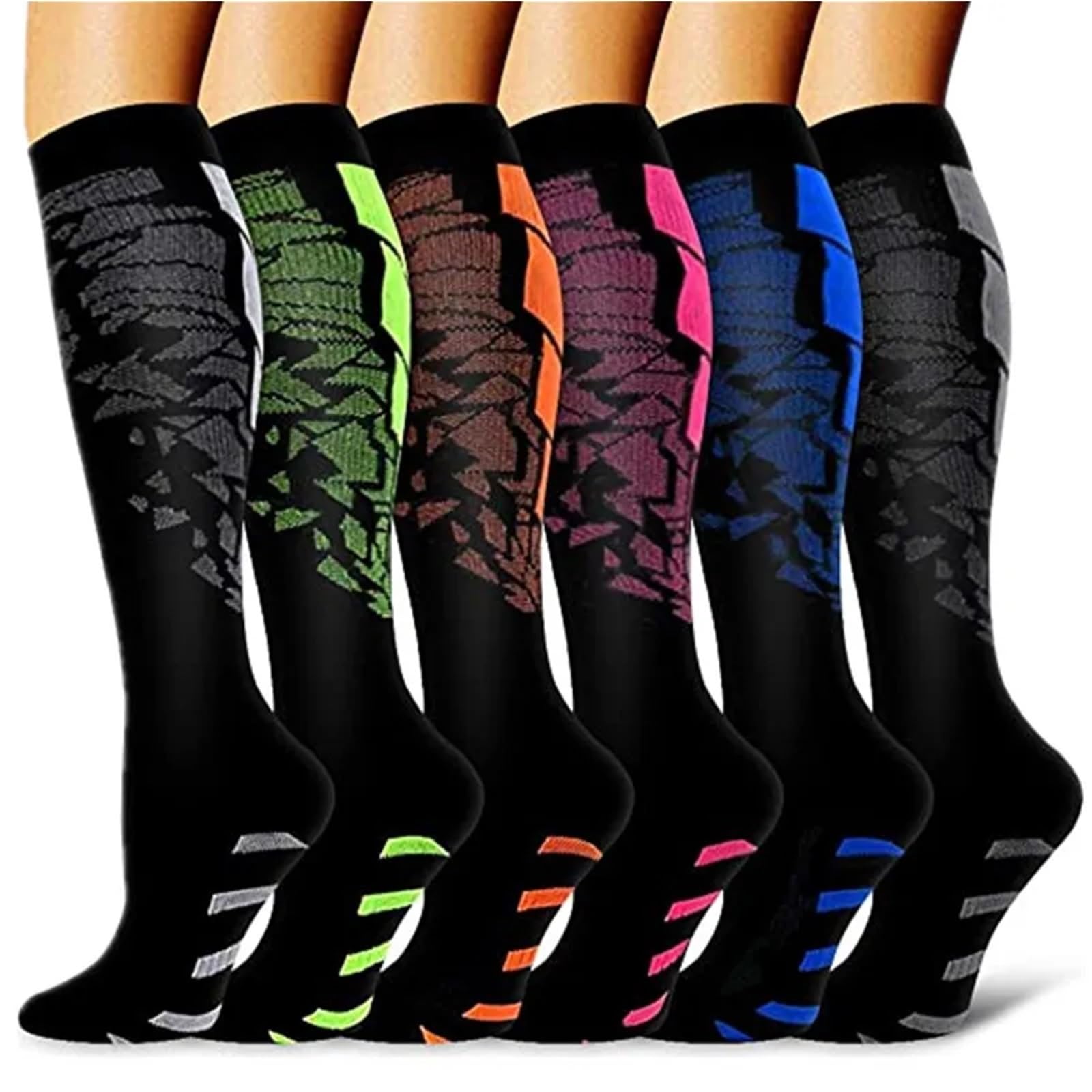 Calze Compressione Calzini A Compressione For Leggings Da Corsa, Da Calcio, Unisex, For Adulti, Edition Network, Calzini Da Infermiere Rossi A Pressione, Da Uomo(MIX006-162,S-M)