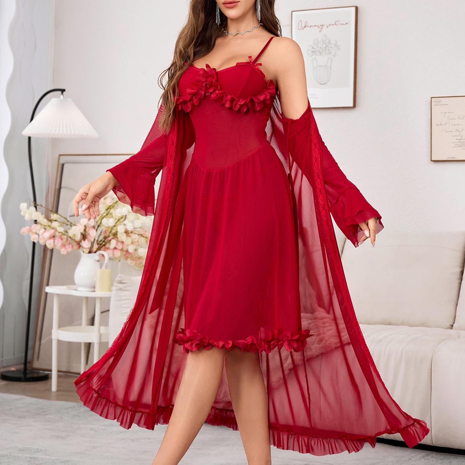 Générique 2026 Ensemble de Chemise de Nuit en Dentelle pour Femme - sous-vêtements séduisants et élégants pour Moments intimes