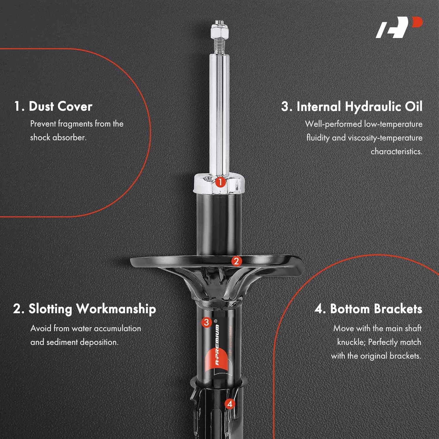 A-Premium Front Pair [2] Strut Assembly Compatible with Mitsubishi Lancer 2004 2005 2006, Driver and Passenger Side