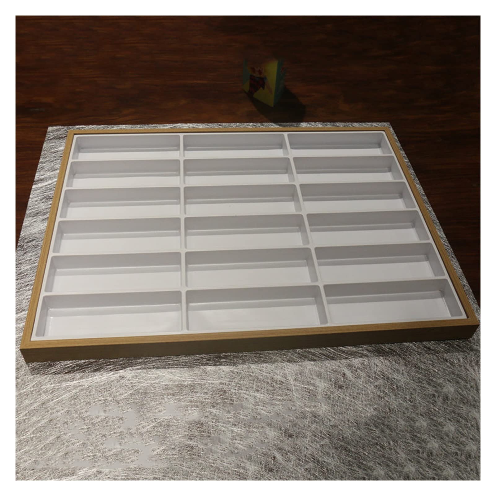 Caja de visualización y organizador de gafas con soporte interior de terciopelo
