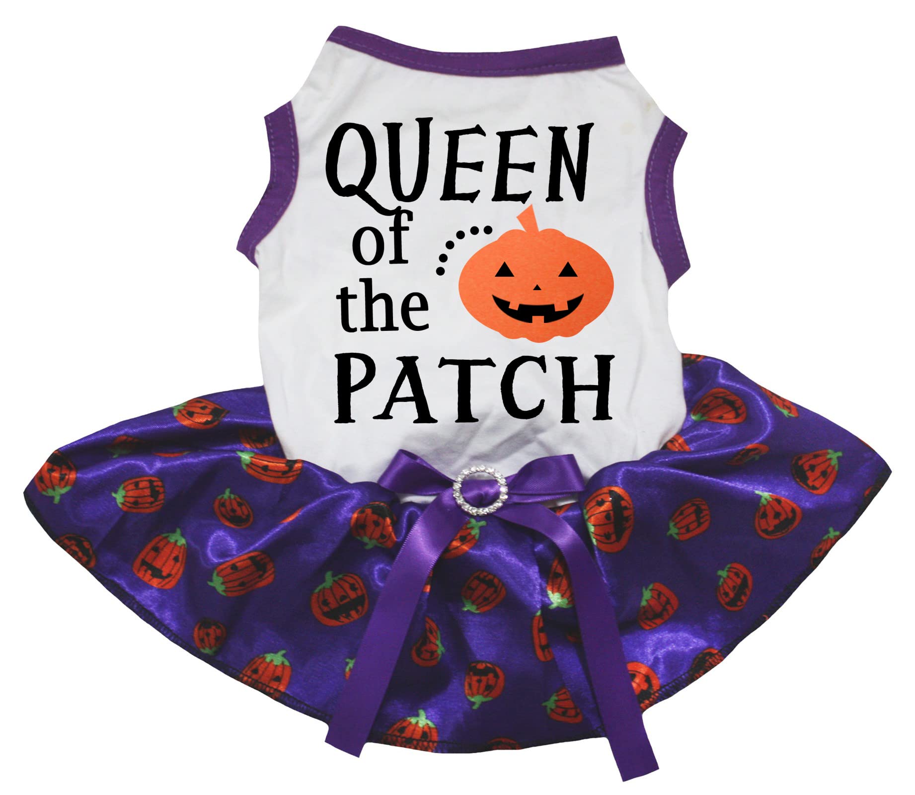Robe pour chiot ergonomique Queen Pumpkin blanche violette XL