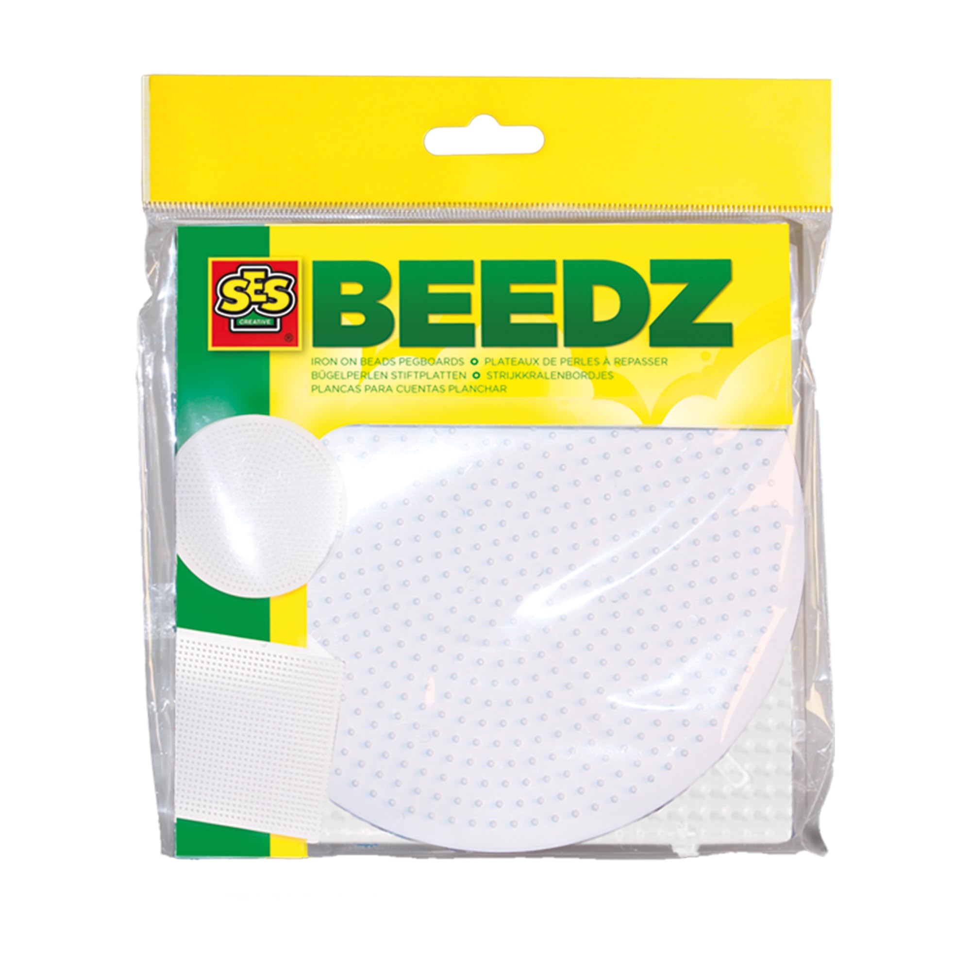 SES Creative 00781 - Iron On Beads Pegboards, 2 Pack, Round and Square