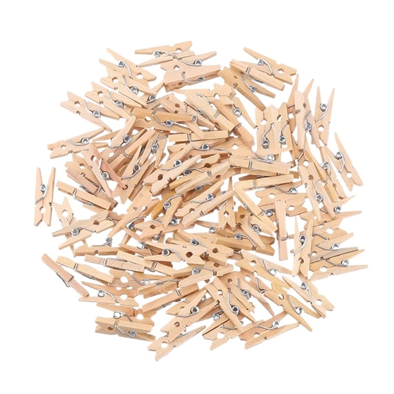 100-500PCs Mini Wooden Clips Photo Clothespin DIY Wedding Party Clip Pegs For Colthes(0.3x2.5cm 400pcs)