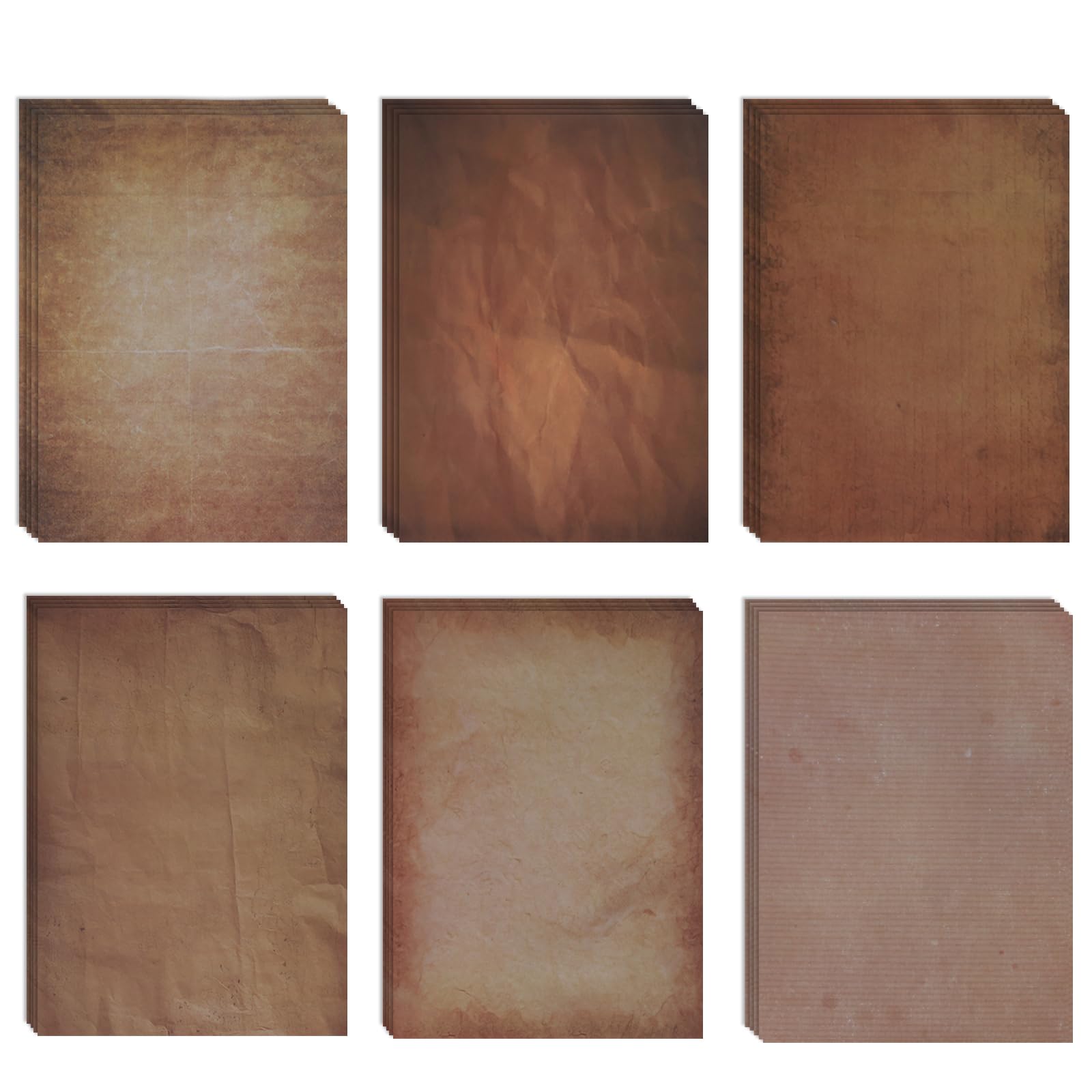 Writing Letter Papers 96 Sheets/ 6 Styles, DIN A4 Vintage Design Craft Certificate Document Papers, Vintage Printer Parchment Paper Old for Writing Printing DIY (Vintage-A)