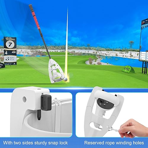 Miniatura 3 de VR Golf Club for Oculus Quest 2 Rift S Meta Quest 2 Aikeec VR Golf Club Handle Accessory Quest 2 Golf Club Attachment with 2 Controller Covers