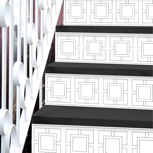 funlife 14 calcomanías de vinilo autoadhesivas para escaleras de pelar y pegar, decoración de murales para escaleras, 39.37 x 7.09 pulgadas,