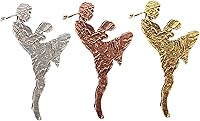 Vista 2 de Mauy Thai Fighter Pin, Mauy Thai, Martial Arts, Fighter, Fighting, Pins, Lapel, Brooch, Pewter, Copper, Gold, Over 100 Sports Designs Available