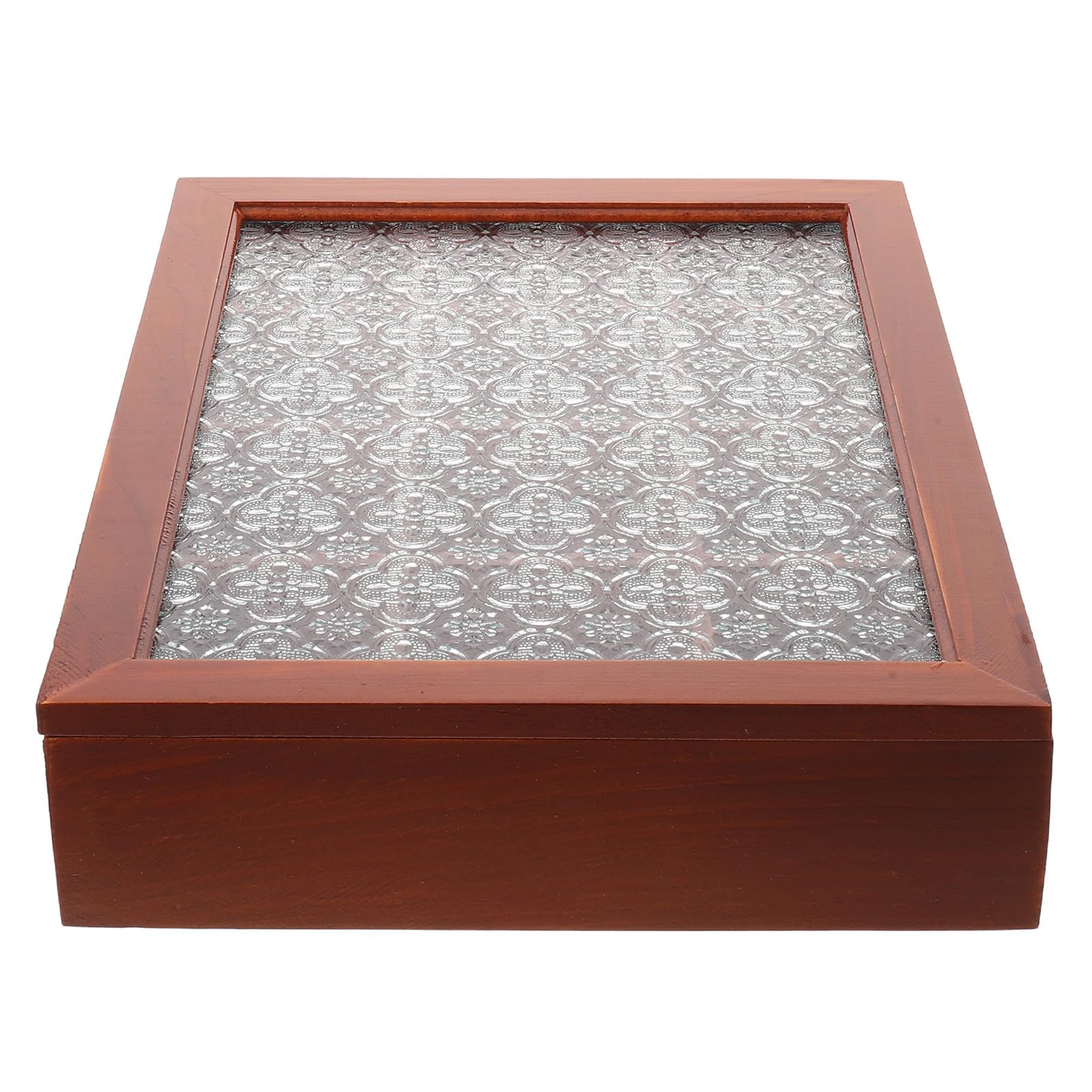 Portagioie in Legno con Coperchio in Vetro, Scatola Organizer Rettangolare Marrone, 12 Scomparti, Stile Vintage e Classico, per Bracciali e Crafts, per Tavolo da Trucco
