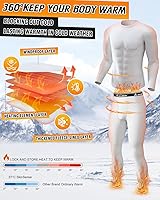 Vista 4 de CL convallaria Long Johns - Ropa interior térmica para hombre, forro polar suave, capa base para clima frío, conjunto de regalo