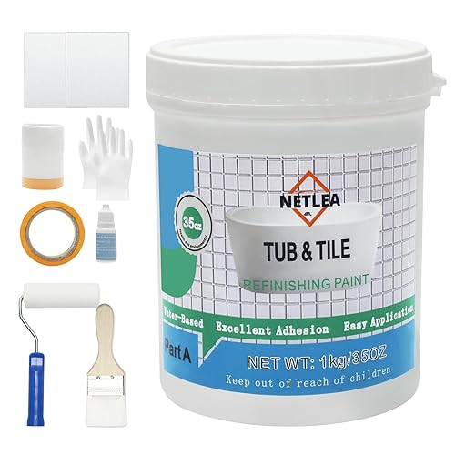 Tub and Tile Refinishing Kit 35oz,Water Based&Low Odor Bathtub Paint