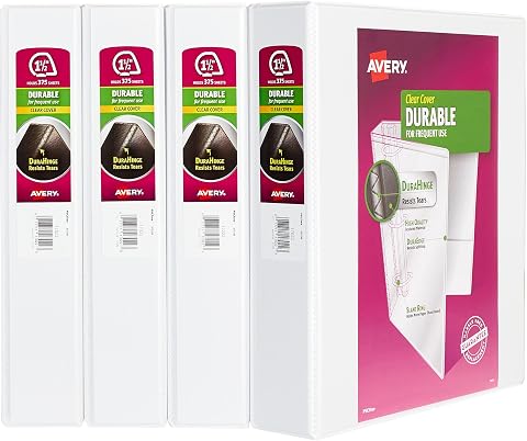 Avery Şeffaf dosya 4'lü paket 1.5" beyaz