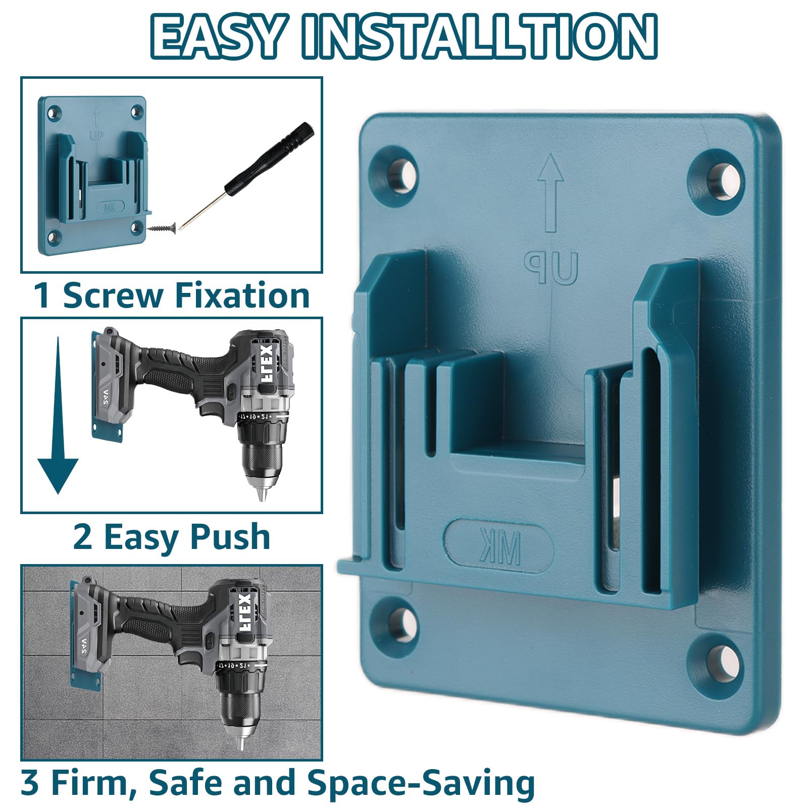 6 Supports De Batterie Pour Makita 18V Et Bosch 18V - Montage Mur, étagère, Ceinture, ABS, Rangement Atelier
