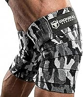 Vista 9 de Rodilleras para levantamiento de pesas – Correas elásticas de rodilla de 80 pulgadas para sentadillas y levantamiento de pesas – Rodilleras