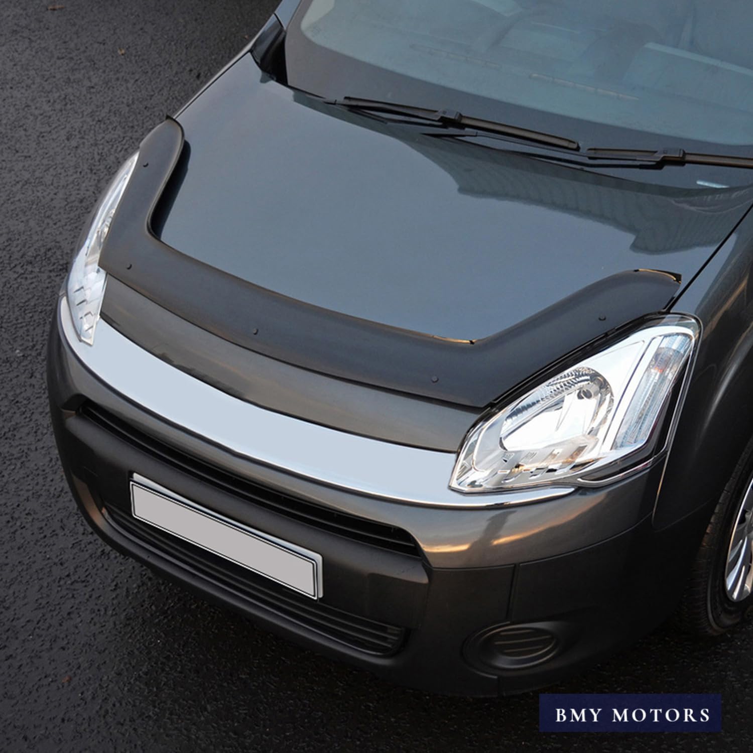 BMY Hood Deflector/Front Bug Shield Compatible for Peugeot Partner 2009-2015 Hood Guard Bonnet Protector | Particles & Bug | Car Accessories
