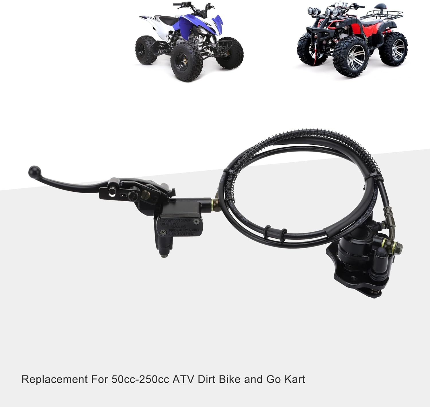 GOOFIT Rear Disc Brake Master Cylinder Hydraulic Caliper Assembly for Chinese 50cc 70cc 90cc 110cc 125cc 200cc 250cc ATV Quad
