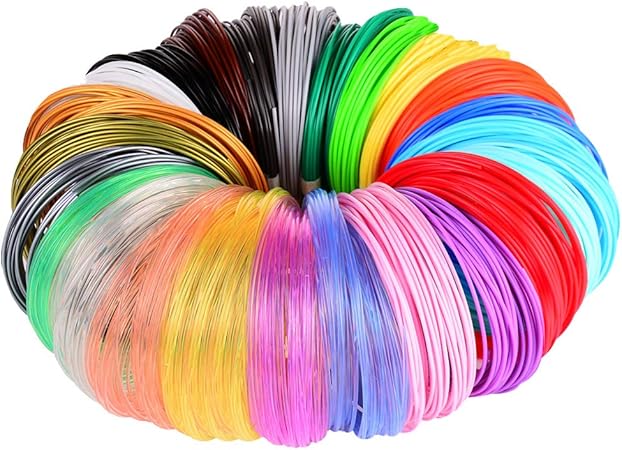 review 24 Colors PLA 3D Pen Filament Refills, Each Color 20 Feet, Total 480 Feet, Pack with 4 Finger Caps by Mika3D
