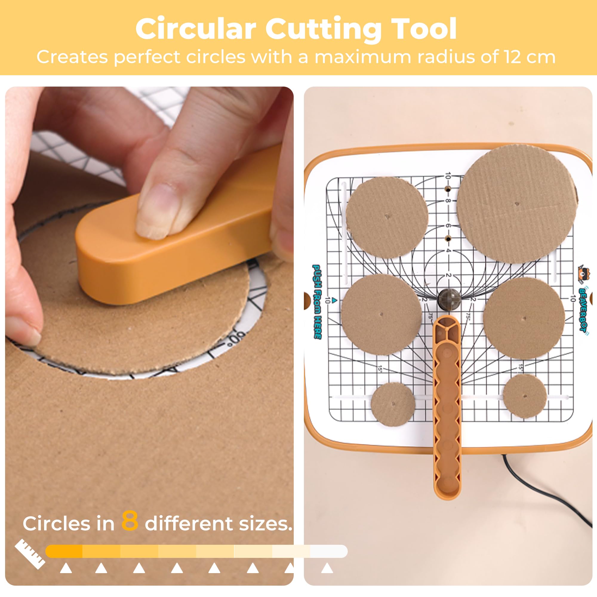 ACMER Cortador de cartón para niños, herramienta de corte angular, herramienta de corte circular, herramienta de corte recto, placa de escala