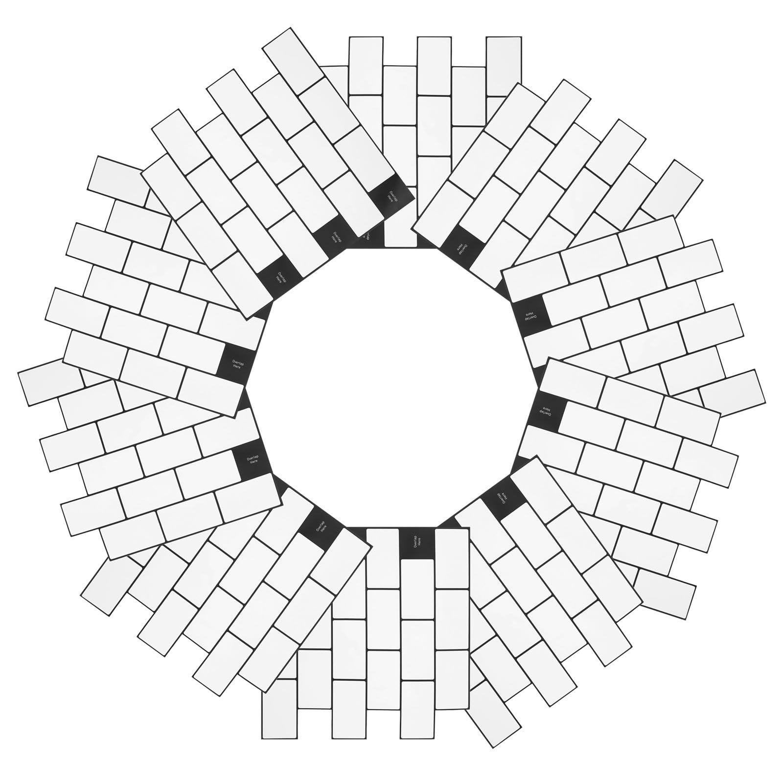 VICASKY 10 Hojas Pegatinas de Pared Autoadhesivas Efecto Azulejo Blanco