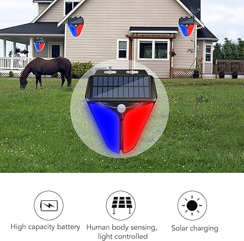 Miniatura 2 de Luces de advertencia estroboscópicas solares actualizadas 2023 con alarma de 129 dB y 4 modos de funcionamiento, luz de alarma con sensor solar IP65