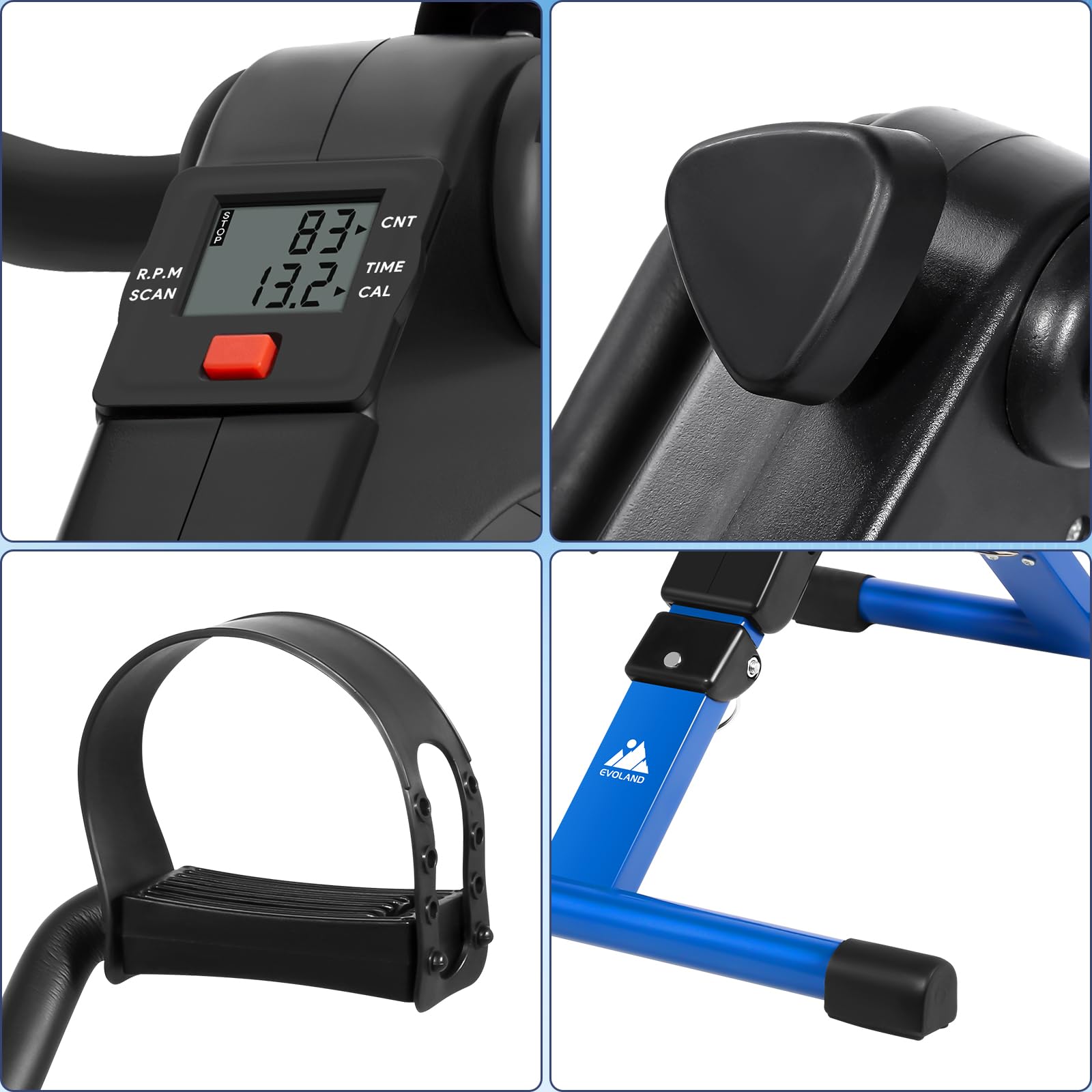 EVOLAND Mini Bike, Arm und Beintrainer Heimtrainer, Hometrainer, Fitnesstrainer, Sportgerät, Minifahrrad Bewegungstrainer Fitnessgerät für Zuhause Büro