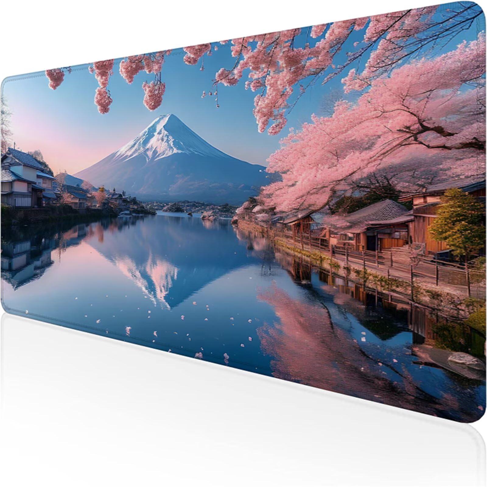Różowa podkładka pod mysz dla graczy XXL 1400 x 600 x 3 mm, pod ręką uchwyt na biurko Fuji z antypoślizgową i wodoodporną gumową podkładką pod mysz, gładka powierzchnia poprawia dokładność i szybkość