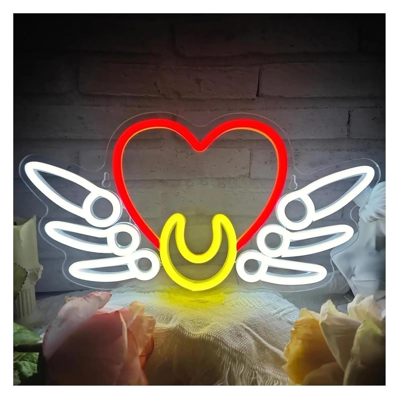 LEMST Signs Lamp Heart Neon Sign USB Dimmable Light for Girl's Room Game Room Birthday Party Festival Personalized Decor 35cmx18cm