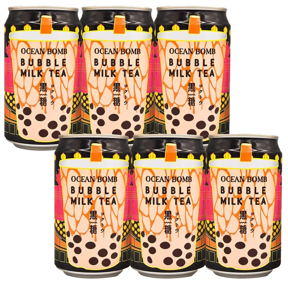 Ocean Bomb Boba Tea Tapioca Pearls, Canned Bubble Popping Milk Tea