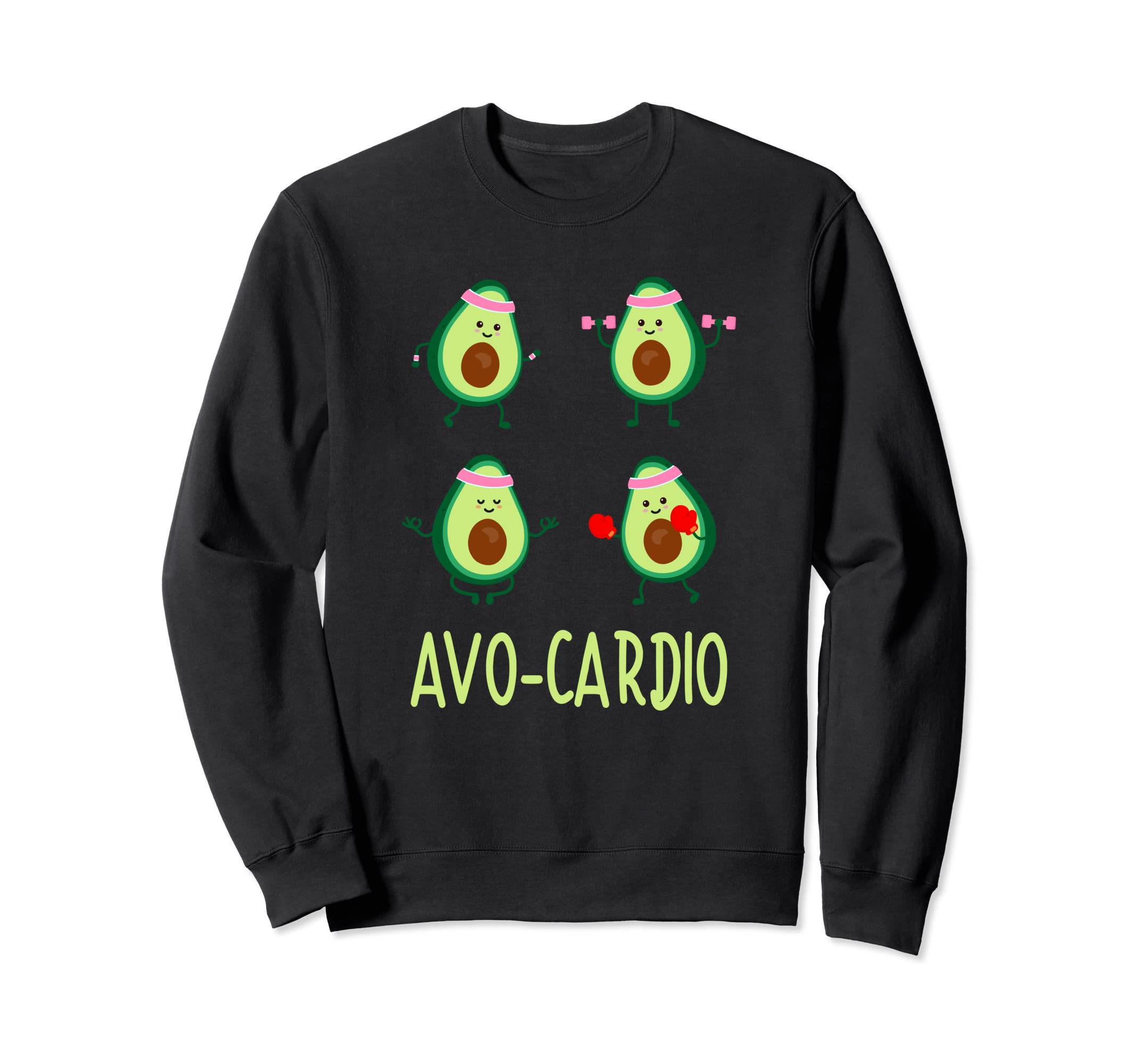 Avo-Cardio Avocardio Time Fitness Avocado Vegan Sport Sweatshirt
