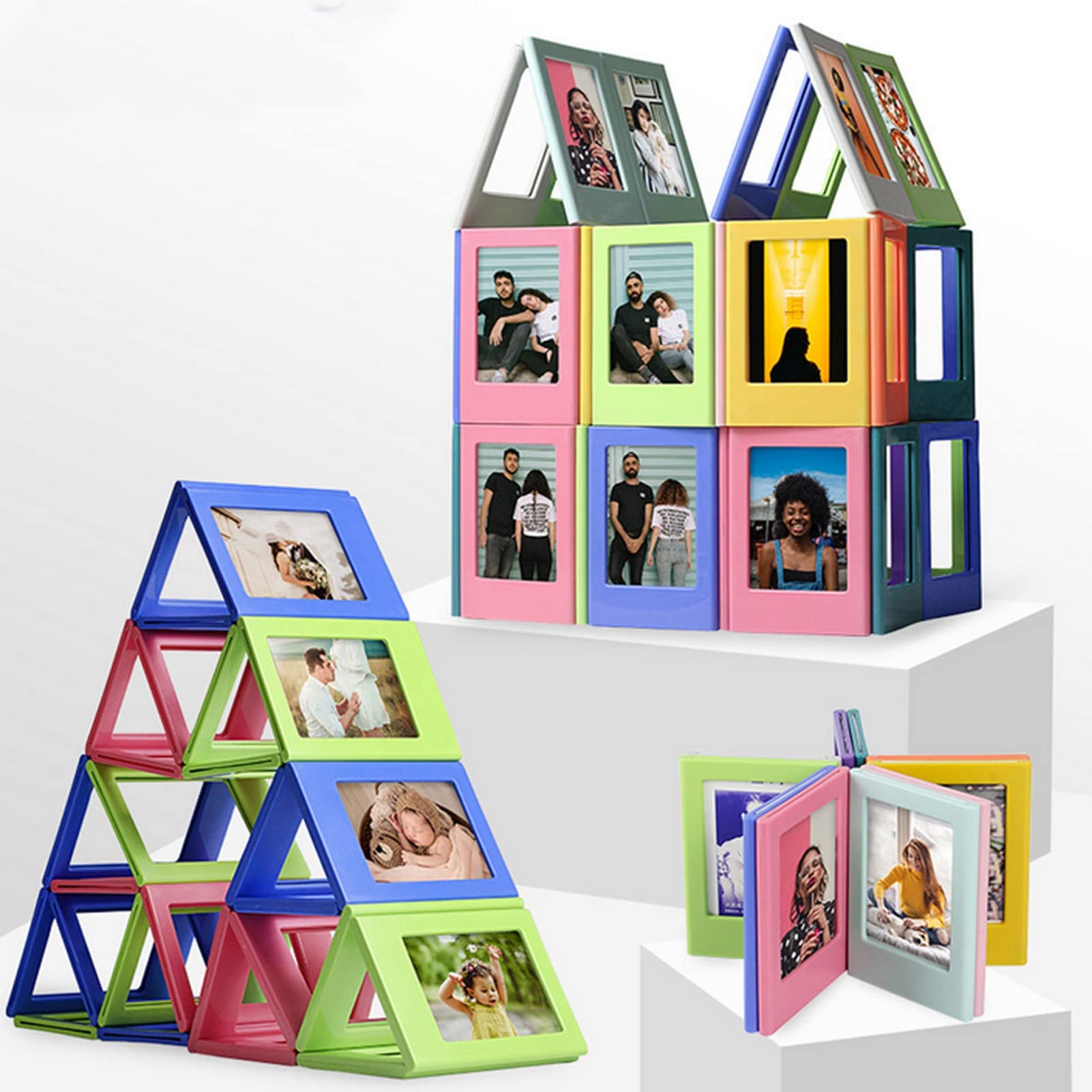 Cornici Magnetiche Per Foto Per Frigorifero - Mini Portafoto In Plastica 3x3 Pollici, Confezione 1 Pezzo, Colori Vari - 3