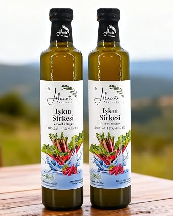 Rhubarb Vinegar High Polyphenol and Antioxidant Natural Fermentation - Rhubarb Vinegar 500 ml x2 Pieces, Flood