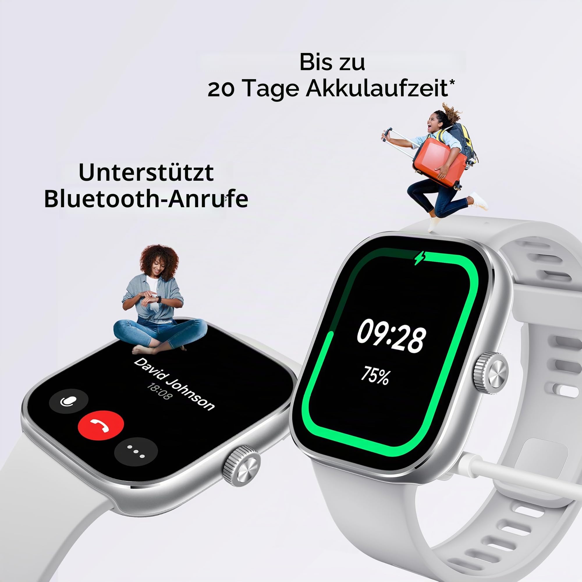 XIAOMI Redmi Watch 4 Smartwatch mit 1.97" AMOLED-Display mit 390 x 450 Pixel und 60Hz, Bis zu 20 Tage Akkulaufzeit, HyperOS, Herzraten- und Blutsauerstoffmessungen - Obsidian Schwarz