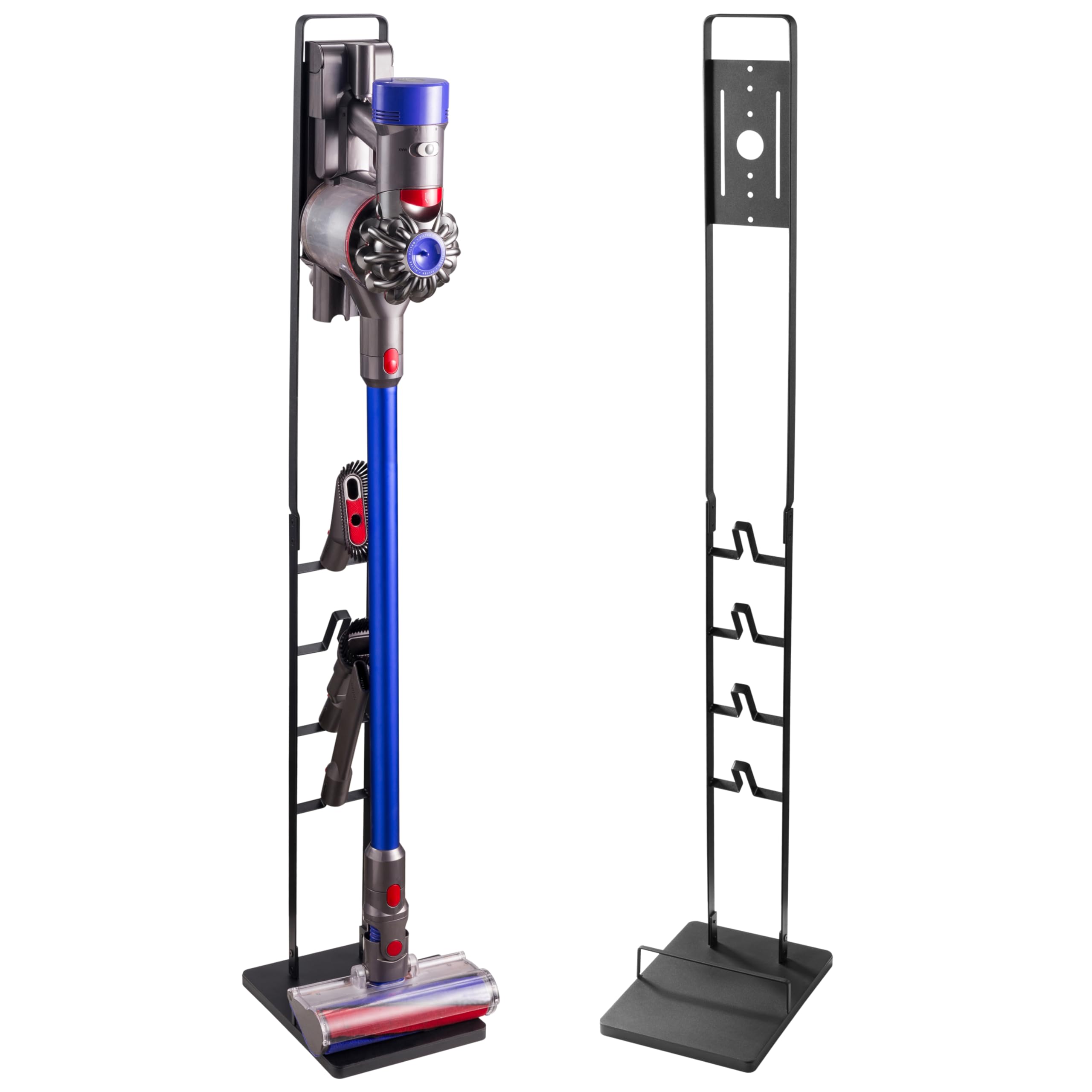 RICOO Staubsaugerhalterung SH502 freistehender Ständer für Dyson V6 V7 V8 V10 V11 Zubehörhalter für Akkustaubsauger ohne Bohren Organizer für Bürsten & Schlauch Staubsaugerhalter schwarz
